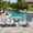 Graywood Table- Gray Chairs, variant on VOXBIN Outdoor Dining Set for 2 Including 28 Inch Round Patio Table and 2 High Back Swivel Chairs, Black&Black