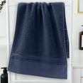 thumbnail image 5 of Beautynvta Bath Towels for Bathroom, Solid Color Cotton Bath Towel, Soft Absorbent Thickened Bath Towels for Bathroom, Travel, Camp, Hotel, and Spa, 39.4''x19.7'', Blue, 5 of 6
