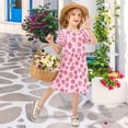thumbnail image 4 of FORMRS Girls Short Sleeve Dress Summer Casual Round Neck A-line Beach Sundress, Sizes 2T-8T, Strawberry Bliss, 4 of 8
