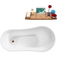thumbnail image 4 of 60" Streamline B-292-72-GLD Soaking Freestanding Tub and Tray With Internal Drain in Polished Gold, 4 of 7