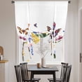 thumbnail image 4 of Vintage Floral Tie Up Curtain 63 Inches Long, Pastoral Sunflower Daisy Plants Butterfly Balloon Style Kitchen Window Curtain Over Sink, Small Window Rod Pocket Curtain 42"x63", 4 of 9
