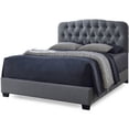 thumbnail image 2 of Baxton Studio Romeo Contemporary Espresso Button-Tufted Upholstered Queen Bed, Grey, 2 of 4
