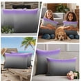 thumbnail image 4 of Outdoor Pillow Covers Geometric Stripe on Gray Purple Waterproof Pillow Cases 20x20 Set of 2, Abstract Art Modern Ombre Throw Pillow Cover Pillowcase for Patio Balcony Couch Garden, 4 of 9