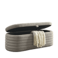 thumbnail image 4 of Teddy Upholstered Storage Ottoman Bench 45.5 inches Length, Bedroom Storage Furniture, End of Bed Stool with Safety Hinge-Gray, 4 of 9