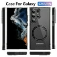 thumbnail image 3 of Dteck Magnetic for Samsung Galaxy S24 Ultra Case Electroplated TPU Frame Compatible with MagSafe Hard PC Clear Back Shockproof Phone Cover for Samsung Galaxy S24 Ultra,Black, 3 of 8