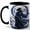 Black, variant on Moon Samurai Coffee Mug, Japanese Warrior Mug, Fantasy Japan Birthday Christmas Gift for Men, Full Moon Katana Cherry Blossom Art, 11 oz White Ceramic Coffee Cup