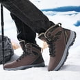 thumbnail image 2 of CHENge Winter Boots for Men Waterproofs Leather Zip-Up High Top Thermal Breathable Shorts Pull-On Outdoor Hiking Shoes(Brown,9.5), 2 of 7