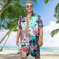 thumbnail image 4 of Alaiyaky Hawaiian Shirts for Men, Mens T Shirt and Short Bucket Hat Sunglasses Set Short Sleeve Tropical Summer Beach Vacation Fancy Costume Adult Outfit, 4 of 7