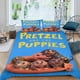 thumbnail image 2 of Pretzel y los Cachorros Conjunto de sábanas temático, trío de piezas, cómodo y amigable con la piel, diseño único, regalo de decoración para el hogar para familiares, amigos y fans,173cm *218cm, 2 of 6