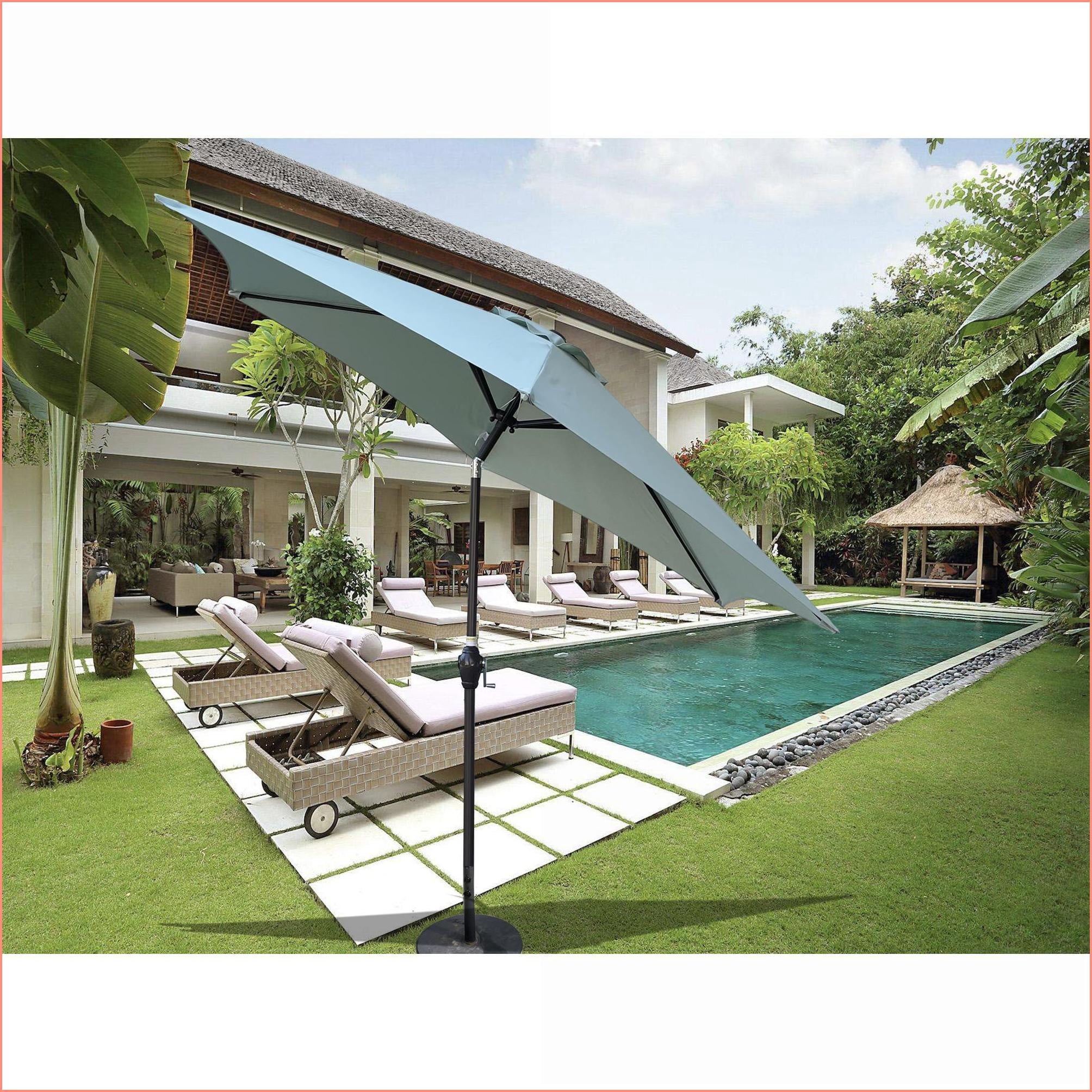 Patio Umbrella 9ft Outdoor Patio Sage Green UPF 40+ UV Resistant Crank Tilt | Metal | Multicolor