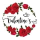 thumbnail image 1 of Pegatina de San Valentín para nevera, diseño de corazones y rosas, romántica para la pared del hogar. Estilo B, 1 of 9