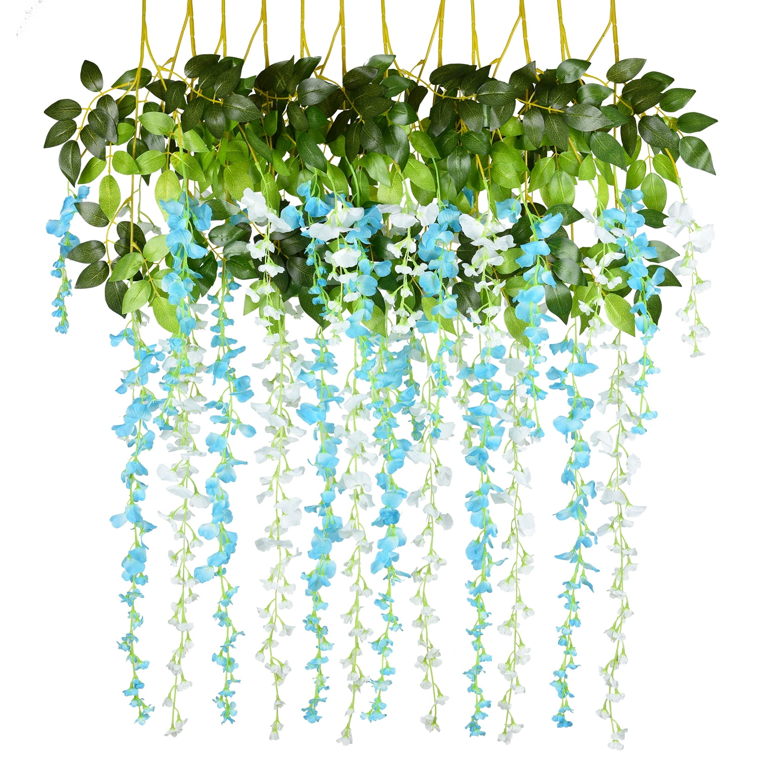 12Pack Artificial Wisteria Vine Garland, 3.6 ft/Piece Hanging Wisteria