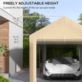 thumbnail image 4 of Outsunny 236.25" x 117" x 104.25" -122" Beige Carport, 4 of 9