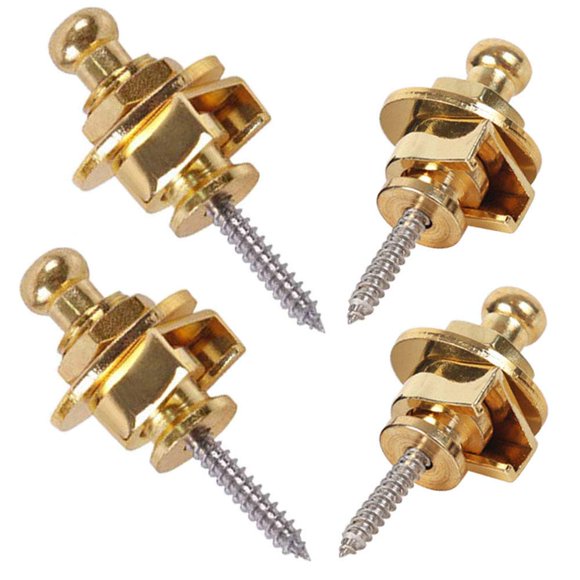 Wolfride 4PCS Botones de bloqueo de correa de guitarra Cerraduras de correa de guitarra de seguridad de metal dorado de liberación rápida