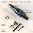thumbnail image 3 of TRAKAR Handheld Vacuum Cordless, 28000PA Strong Suction Hand Held Car Vacuum Cleaner, Portable Hand Vacuum Rechargeable with Nozzles & LED Light for Home, Car, Office, Pet Hair, 3 of 7