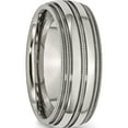 thumbnail image 4 of Titanium Grooved And Beaded Edge 8mm Polished Band (Size 13.5) Made In United States tb136-13.5, 4 of 5