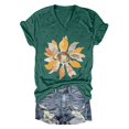 thumbnail image 3 of T-Shirts Élégants pour Femmes Manches Courtes Col en V avec Imprimé Floral pour Usage Quotidien, 3 of 3