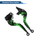 thumbnail image 5 of Palancas de freno y embrague cortas y largas para Kawasaki NINJA650R 2009-2016, palanca de freno ajustable de motocicleta, aleación de aluminio, cabeza negra, mango verde, 5 of 6