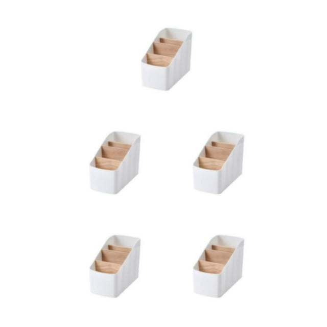 Maytalsory Storage Box Strong Practicality Wide Application Detachable Partition Large Capacity Plastic Storage Box Storage Basket white trapezoid 5Set