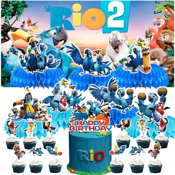 Rio Party Decorations Decor Supplies Honeycomb Centerpieces Table Toppers Cake Toppers for Birthday Photo Props