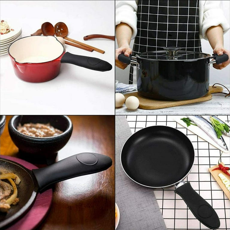4-Piece Silicone Hot Handle Holders - Non-Slip Grips For Cast Iron Skillets & Cookware