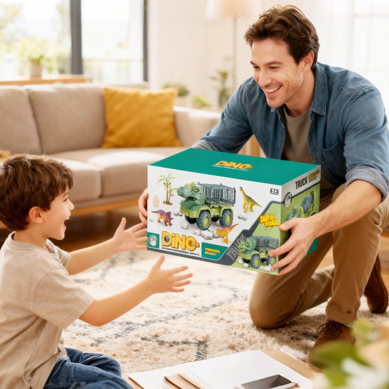 JoyStone Dinosaur Transport Truck Playset with Playmat photo 6