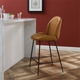 thumbnail image 2 of Modway Scoop 25.5" Modern Faux Leather & Metal Counter Stool in Black/Tan, 2 of 6