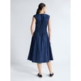 thumbnail image 2 of Free Assembly Women's Sleeveless Embroidered Denim V-Neck Midi Dress, Sizes XS-4X, 2 of 4