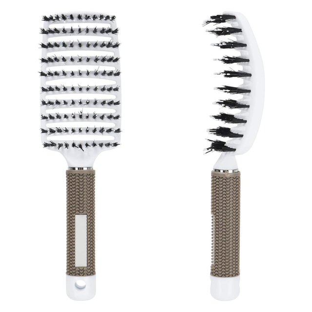 1 cepillo para el pelo, cepillo curvo con ventilación, secado más rápido, cepillos profesionales para desenredar el pelo para mujer, color blanco