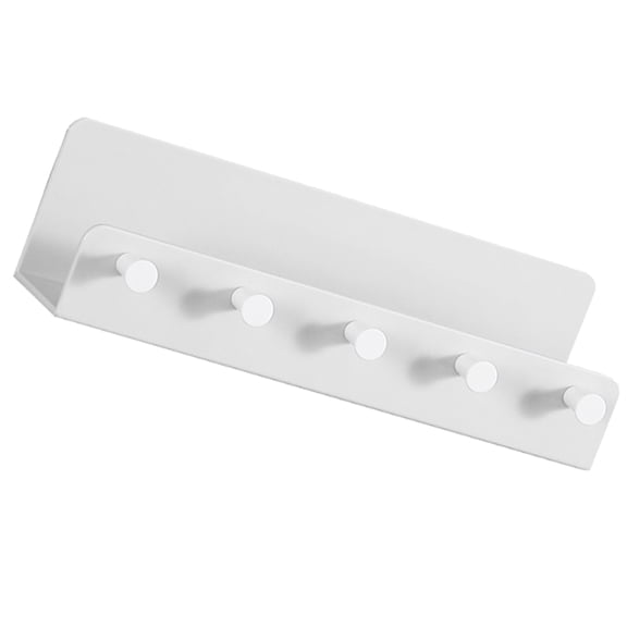 SEWOART White Wall Mounted Key Holder with Hooks and Storage Tray, PP Material Organizer for Home and Office