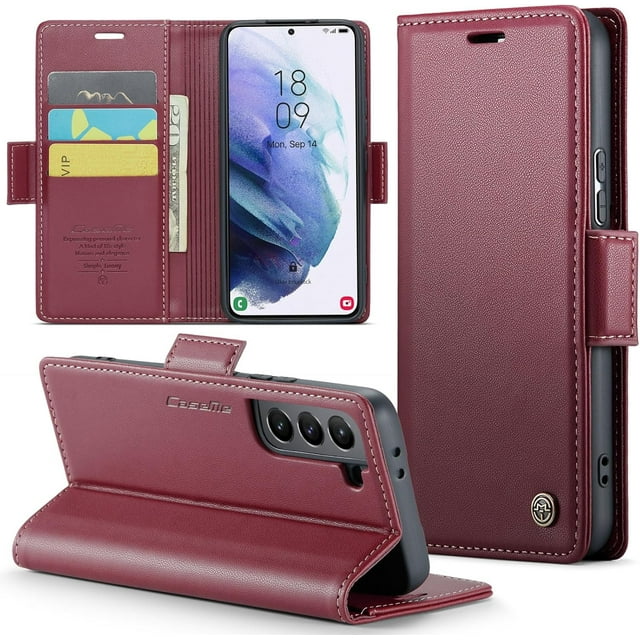 Case for Samsung S21 Wallet Case with Card Holder, Kickstand RFID Blocking Magnetic Closure Shockproof Protective PU Leather Cover for Samsung Galaxy S21 Flip Wallet