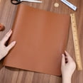 thumbnail image 3 of 24 x 13 Inch 1.5mm Brown PU Leather Sheet Scratch-Resistant Leatherette Fabric Soft Waterproof Tooling Leather Square Solid Color Suede Roll Vinyl for DIY Sewing Crafting, 3 of 7