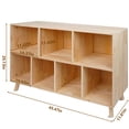 thumbnail image 2 of Solid Pine Wood 7-Compartment Storage Cabinet, Fixed Shelves Organizer for Books/Toys/Home Décor Multi-Compartment Cabinet, 2 of 7