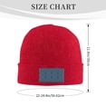 thumbnail image 3 of LNWH Knitted Acrylic Hat, Boho Zigzag Circle Art Pattern Winter Beanie Hat for Cold Weather, Red, 3 of 4
