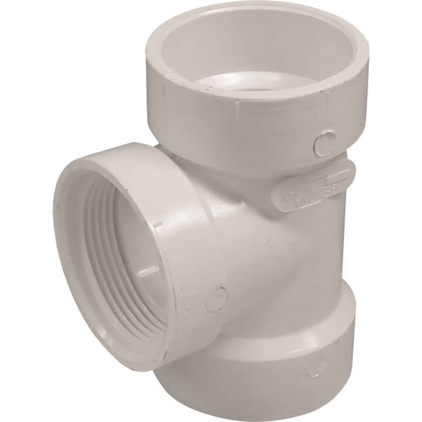 Genova 71431 Pipe Test Tee Without Plug, 3 in, Hub x Hub x FIP, SCH 40, PVC  - Walmart.com