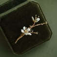 thumbnail image 3 of Qingyeji White Pearls Brooch Cute Buckle Brooch Cloth Accessories for Women Anniversary Wedding, 3 of 5