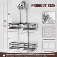 thumbnail image 6 of Adjustable Shower Caddy Hanging Rustproof Shower Caddy for Handheld Showerheads, Shower Organizer with Hooks Soap Holder Toothbrush Holder, Anti-Swing Shower Rack Bathroom Accessories, Black, 6 of 6
