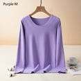 thumbnail image 4 of Sonducket Ropa interior de fondo para mujer, lencería gruesa cálida para niñas, Tops de capa Base de cuello de manga larga de Color Ropa interior Púrpura claro METRO, 4 of 6