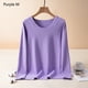 thumbnail image 4 of Minnieouse Ropa interior de fondo para mujer, lencería gruesa cálida para niñas, Tops de capa Base de cuello de manga larga de Color Ropa interior Púrpura claro METRO, 4 of 6