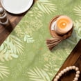 thumbnail image 3 of Sage Green Leaves Table Runner - 120 Inch Long Summer Botanical Pastoral Cotton and Linen Blended Dress Scarves Farmhouse Table Runner for Kitchen Dining, Coffee Table, 13" x 120", 3 of 8
