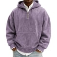 thumbnail image 6 of Atkumj Mens Pullover Hoodies with Half Zip Vintage Fashion Solid Color Hooded Sweatshirt Casual Long Sleeve Fall Hoodies with Kangaroo Pocket M, 6 of 6