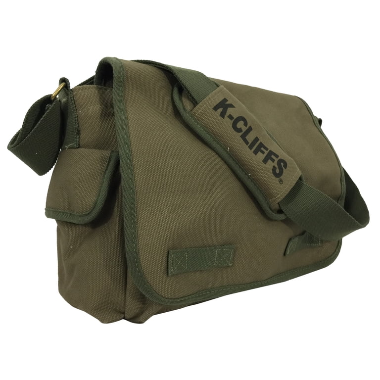 K-Cliffs Unisex Canvas Messenger Bag - Vintage Military Cross