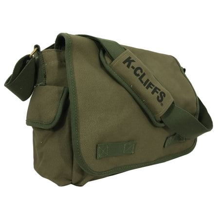 Canvas Laptop Messenger Bag Vintage Military Laptop Bookbag Heavy Duty Student Casual Daily Cross Shoulder School Bags Olive