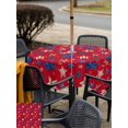 thumbnail image 5 of Outdoor Tablecloth with Umbrella Hole for Patio/Picnic/Party/Camping, Red Independence Day Waterproof Table Cloth Square Cover Washable, American Stars 250th Anniversary (54"x 54"), 5 of 9