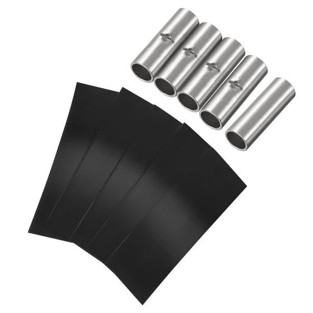 Terminales de conectores de crimpado de cable de cobre no aislados Uxcell 8 AWG con tubos retráctiles de PVC para eléctricos, paquete de 5