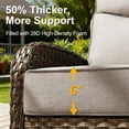 thumbnail image 3 of POCASSY 5 Pieces Outdoor Patio Furniture Set with Swivel Glider Patio Chairs Set of 2, Brown Wicker High Back Outdoor Conversation Set with Swivel Patio Chair, Ottoman, and Side Table, Beige Cushion, 3 of 18