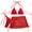 Red, variant on LOPECY-Sta Women's 3 Piece Swimsuit Fishnet Halter Triangle String Bikini Set Bathing Suit with Cover Up Beach Skirt