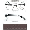 thumbnail image 4 of MODFANS 2.50 4 Pairs (Blue Light Blocking) Reading Glasses Men,Metal Frame Rectangle Style Stainless Steel Material Spring Hinges,Black-Grey-Blue-Brown, 4 of 5