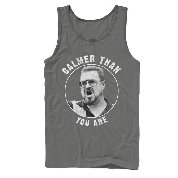Men's The Big Lebowski Walter Calmer Than You  Tank Top Charcoal Small