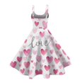 thumbnail image 3 of Valentines Dress for Women Sleeveless Love Heart Print Dresses 2026 Spring Summer A-Line Strapless Cocktail Punk Dress Pink 2XL, 3 of 4
